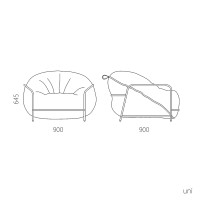 Дизайнерское кресло Uni Хаки с каркасом