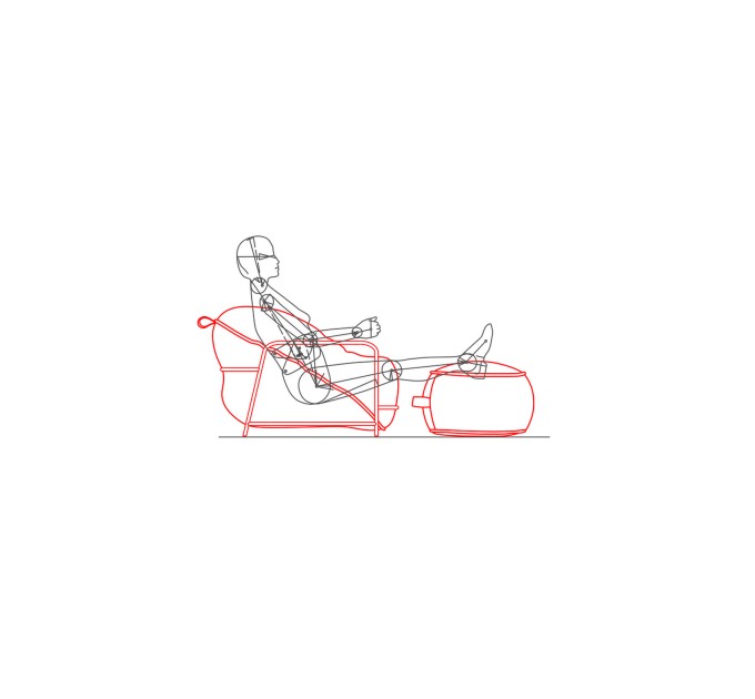 Дизайнерское кресло Uni Бежевый с каркасом