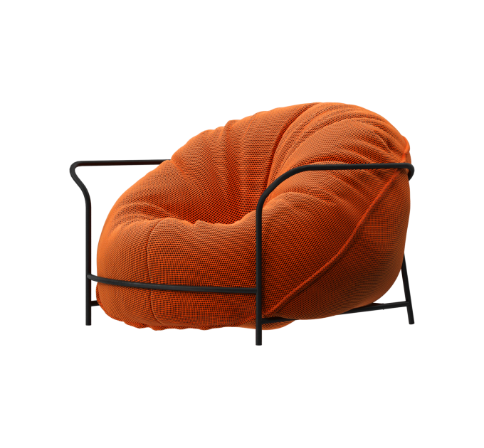 Дизайнерское кресло Uni Оранжевый с каркасом