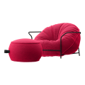 Дизайнерское Кресло Uni Розовый с каркасом и пуфом