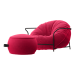 Дизайнерское Кресло Uni Розовый с каркасом и пуфом